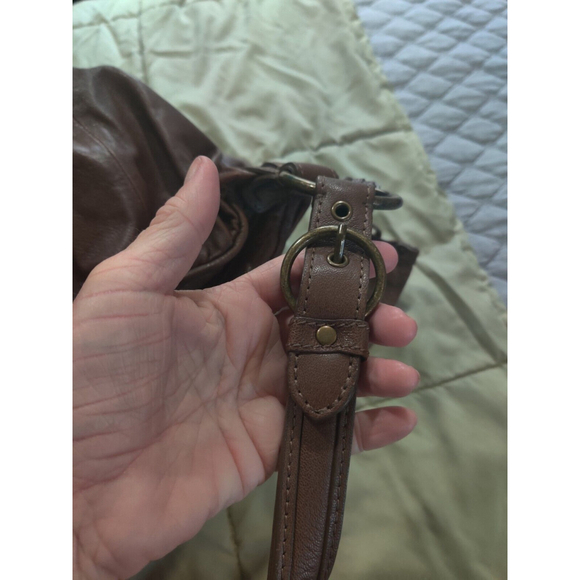 Vtg Juicy Couture Hobo Purse Brown Goatskin Leather - Picture 9 of 16